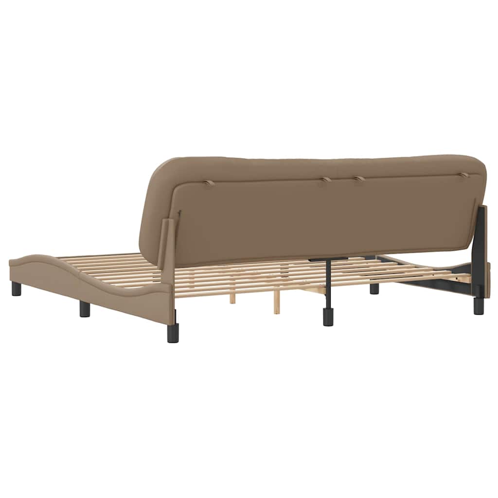 sengeramme uden madras Hvar 200x200 cm kunstlæder cappuccinofarvet