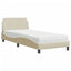 seng med madras Dover 90x190 cm stof cremefarvet