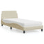 seng med madras Dover 90x190 cm stof cremefarvet