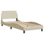sengeramme med LED uden madras Hvar 90x190 cm stof cremefarvet