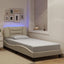 sengeramme med LED uden madras Hvar 90x190 cm stof cremefarvet