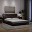 sengeramme med LED uden madras Hvar 160x200 cm stof mørkebrun