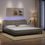 sengeramme med LED uden madras Hvar 200x200 cm stof gråbrun