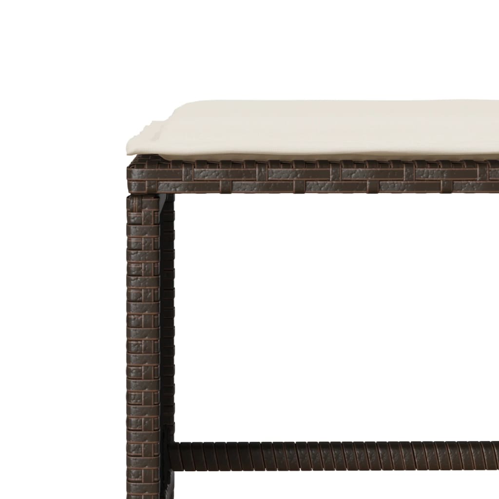sofasæt til haven 6 dele med hynder polyrattan brun