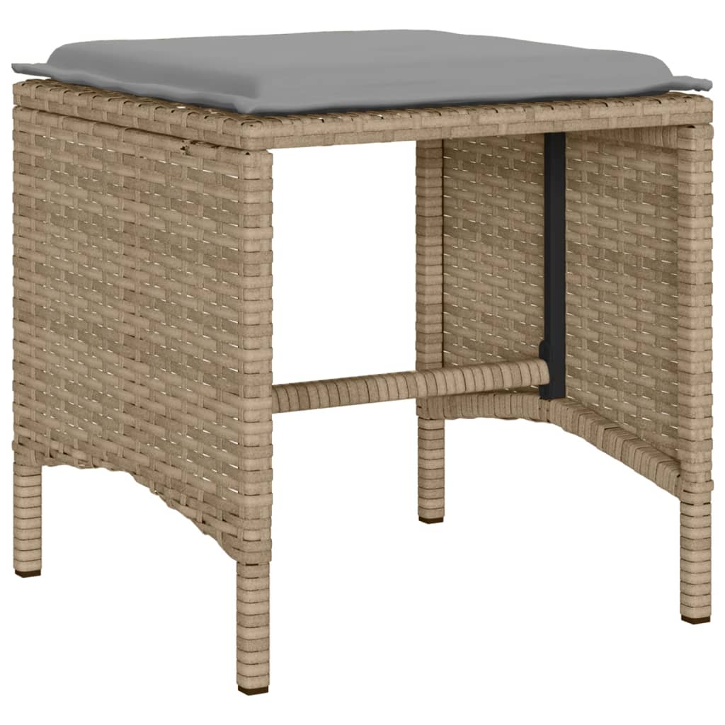 sofasæt til haven 6 dele med hynder polyrattan beige