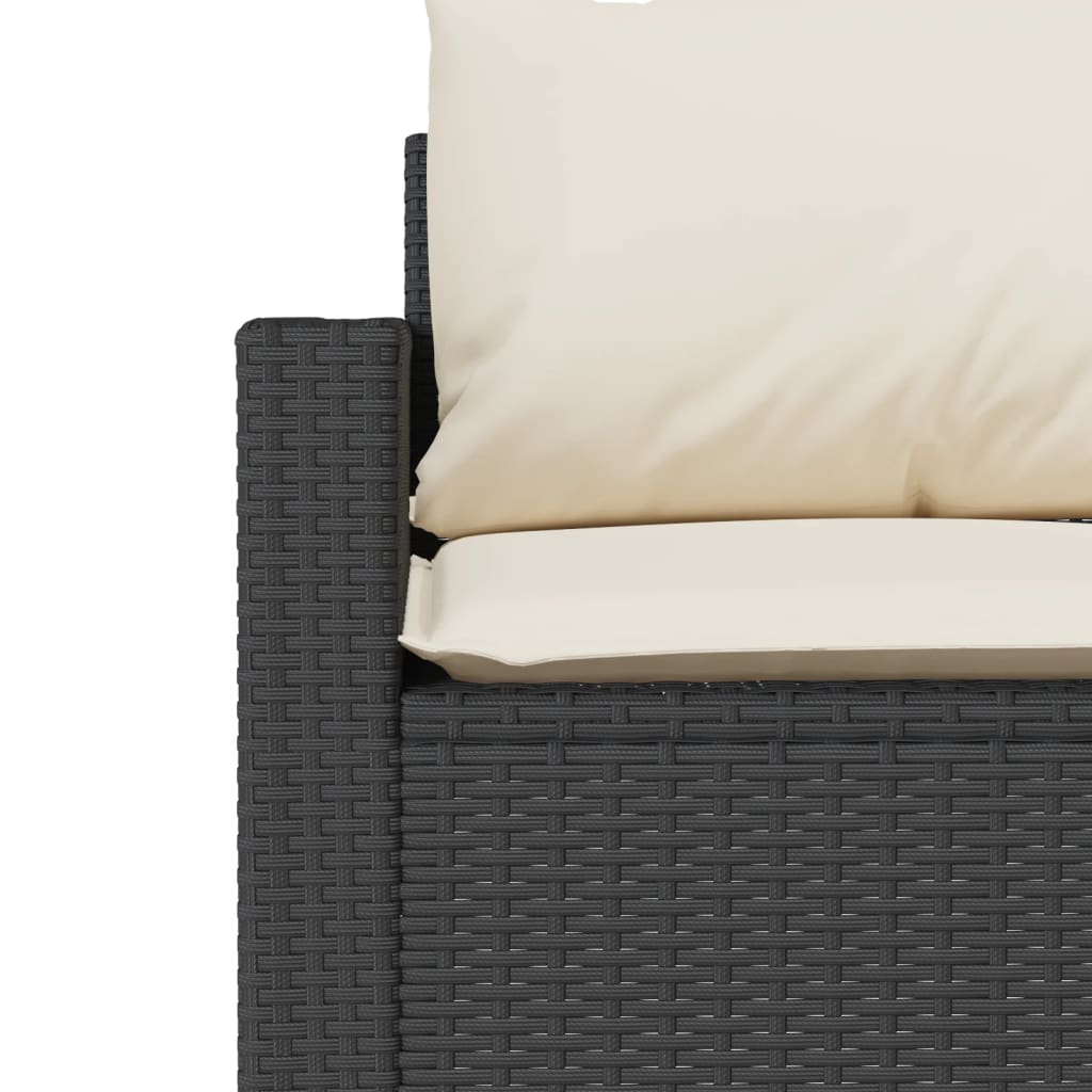 sofasæt til haven 6 dele med hynder polyrattan sort