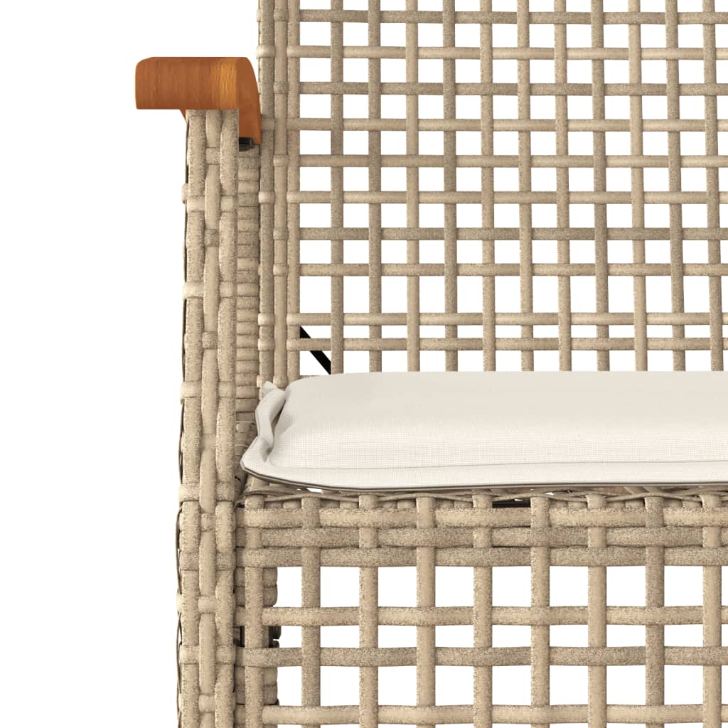 spisebordssæt til haven 4 dele med hynder polyrattan beige