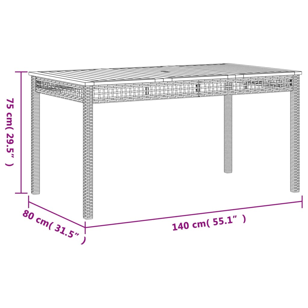 spisebordssæt til haven 4 dele med hynder polyrattan beige