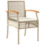 spisebordssæt til haven 3 dele med hynder polyrattan beige