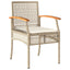 spisebordssæt til haven 9 dele med hynder polyrattan beige