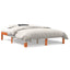 sengeramme uden madras 135x190 cm massivt fyrretræ brun