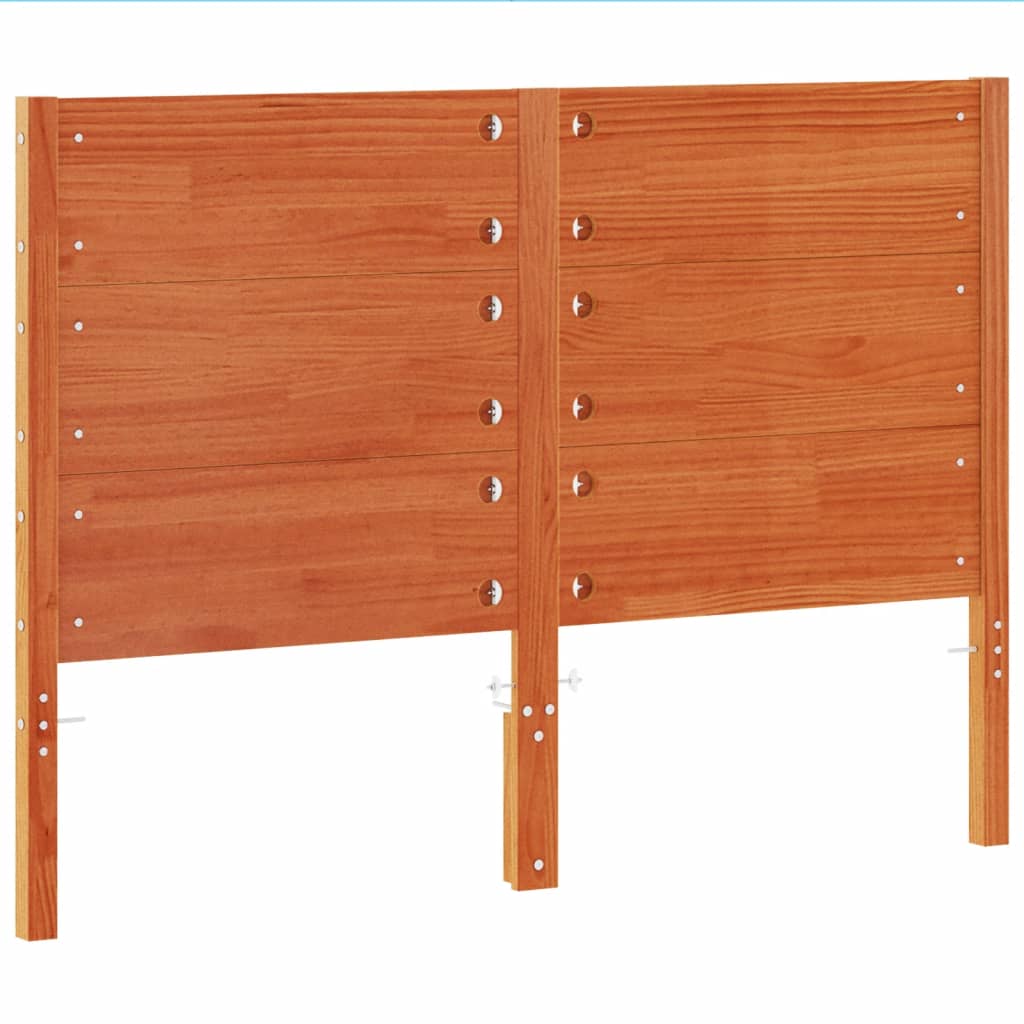 sengegavl 135 cm massivt fyrretræ gyldenbrun