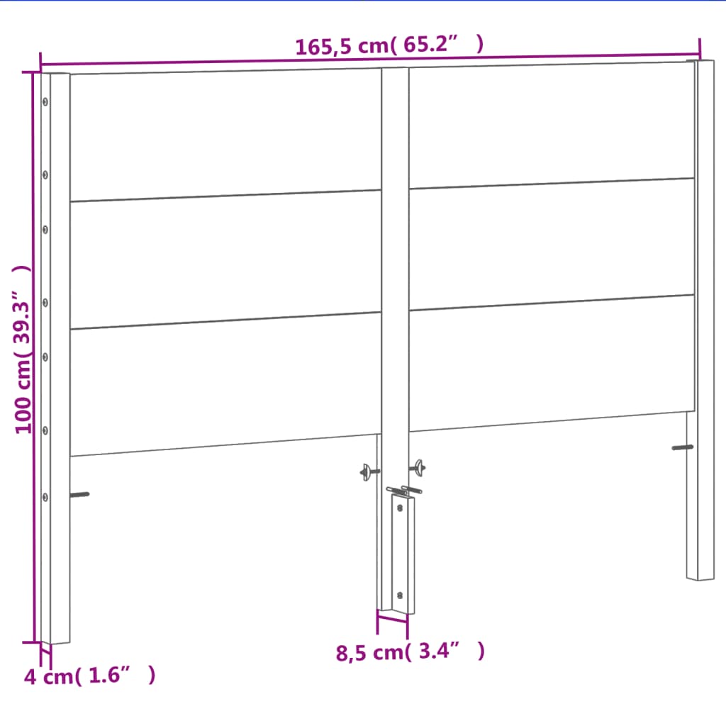 sengegavl 160 cm massivt fyrretræ gyldenbrun