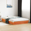 sengeramme med LED-lys 135x190 cm massivt fyrretræ brun