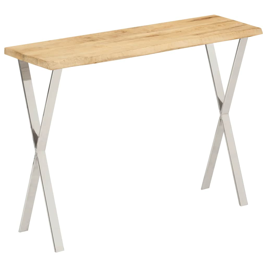 konsolbord med naturlig kant 105x33x76 cm massivt mangotræ billede