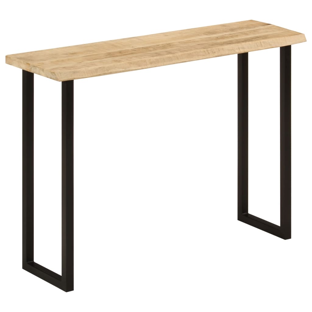 konsolbord med naturlig kant 105x33x76 cm massivt mangotræ billede
