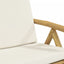bistrostole 3 stk. foldbare med cremehvide hynder bambus