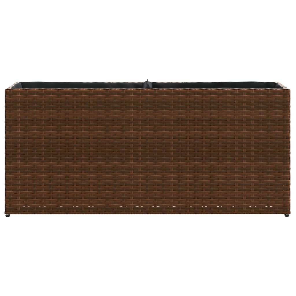 plantekasser 2 stk. med 2 potter 90x20x40 cm polyrattan brun