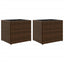 plantekasser 2 stk. 36x30x32 cm polyrattan brun