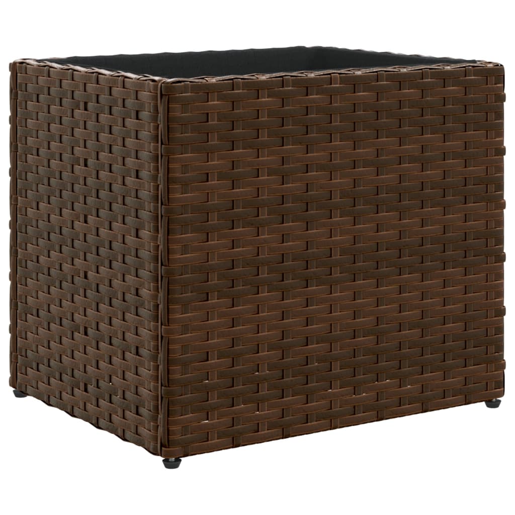 plantekasser 2 stk. 36x30x32 cm polyrattan brun