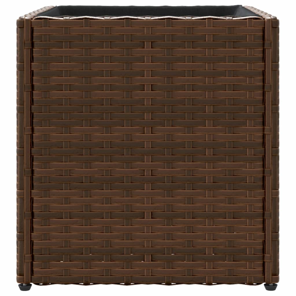 plantekasser 2 stk. 36x30x32 cm polyrattan brun