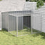hundehus med løbegård antracit 153x194x110 cm galvaniseret stål