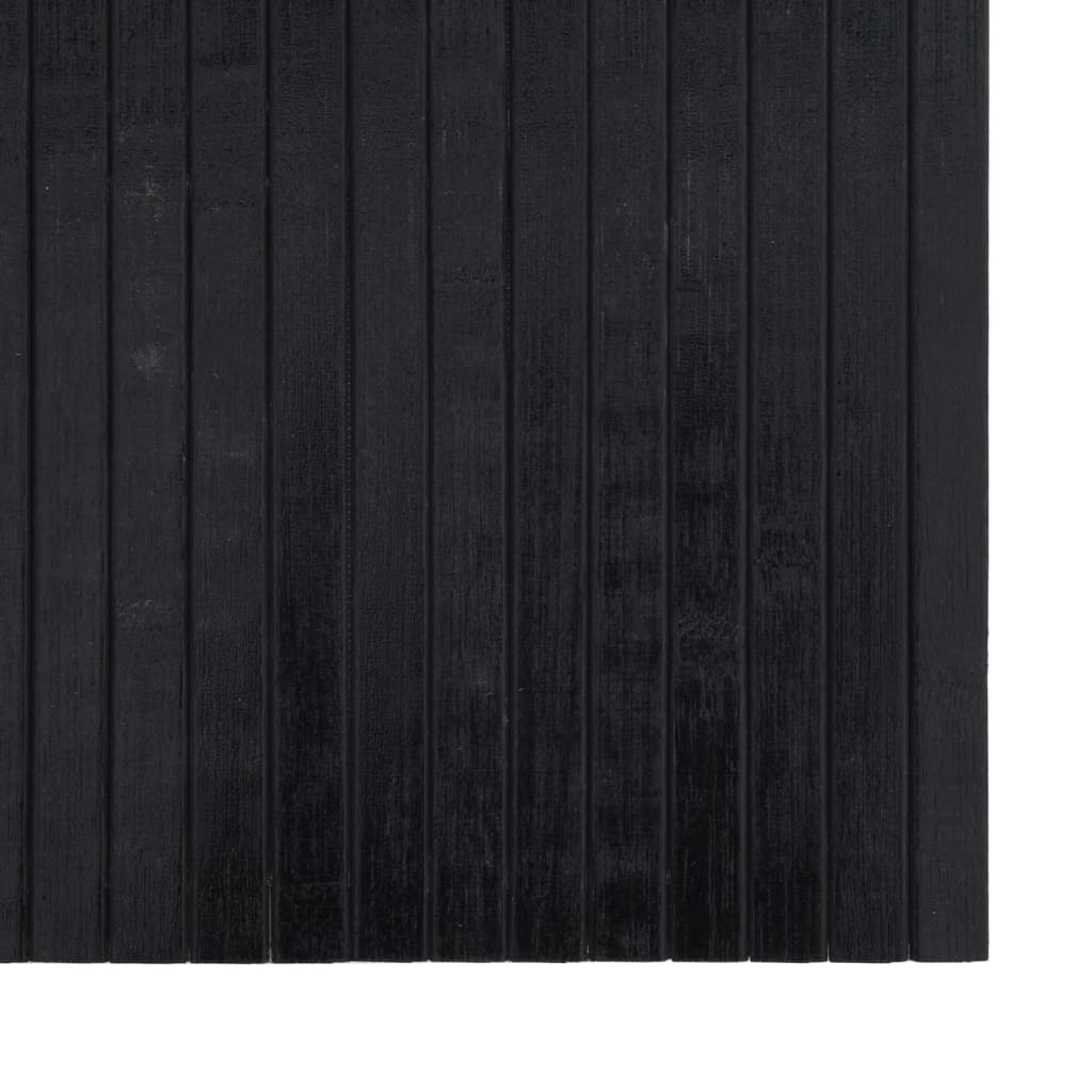 gulvtæppe 60x200 cm rektangulær bambus sort