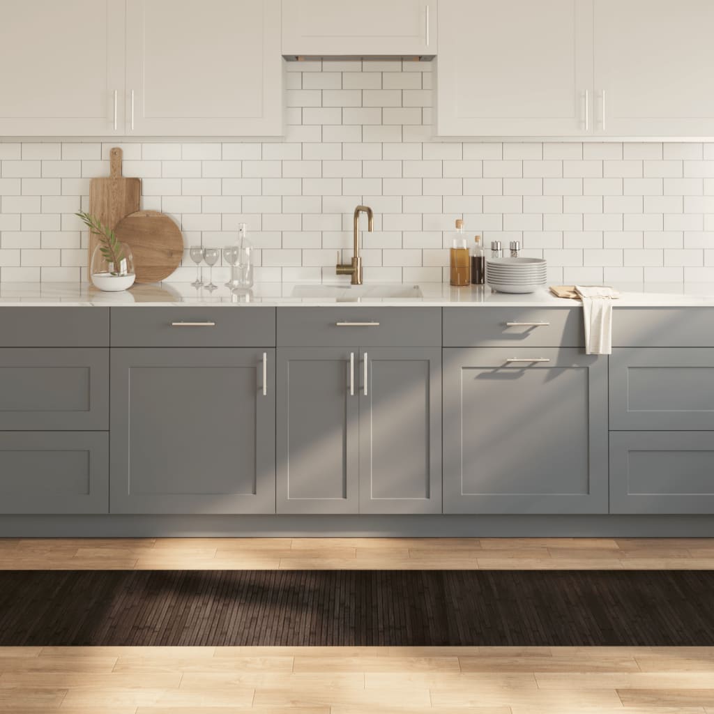 gulvtæppe 60x300 cm rektangulær bambus mørkebrun billede