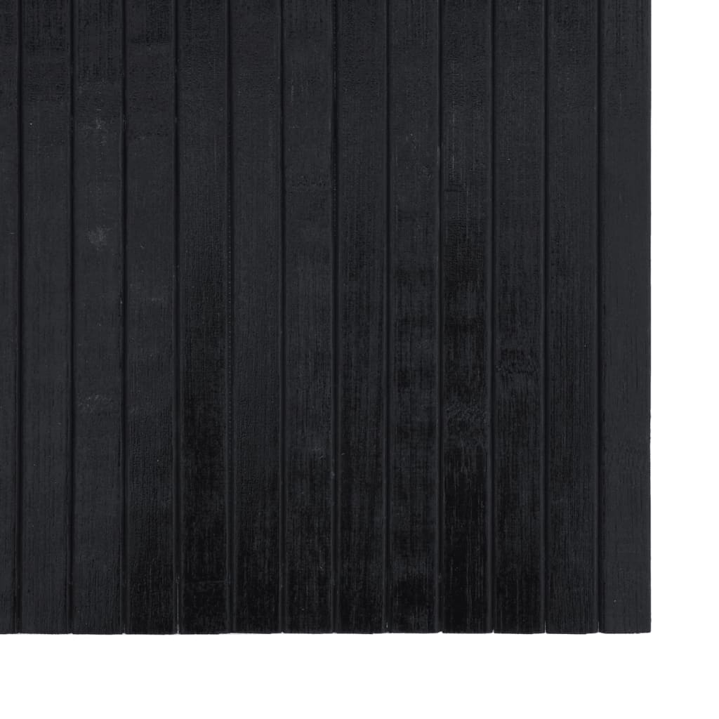 gulvtæppe 60x400 cm rektangulær bambus sort