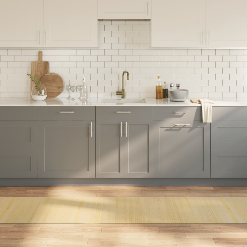 gulvtæppe 60x500 cm rektangulær bambus lys naturfarvet