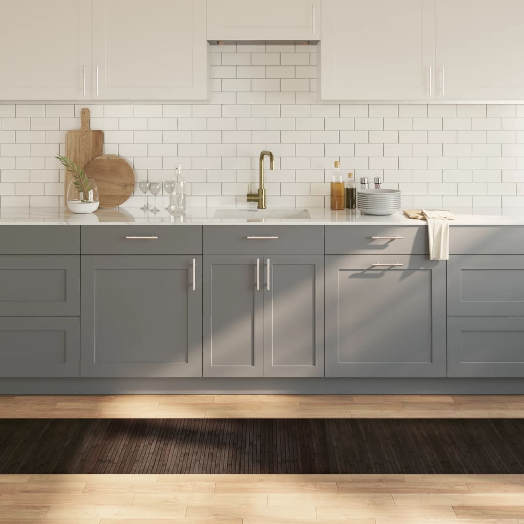 gulvtæppe 60x500 cm rektangulær bambus mørkebrun billede