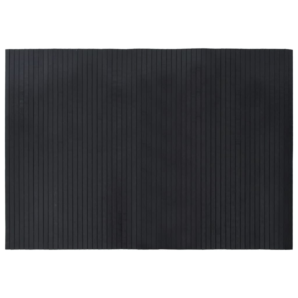 gulvtæppe 70x100 cm rektangulært bambus sort