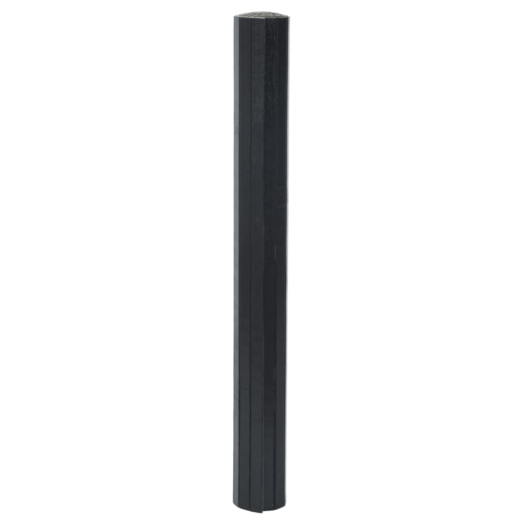 gulvtæppe 70x100 cm rektangulært bambus sort