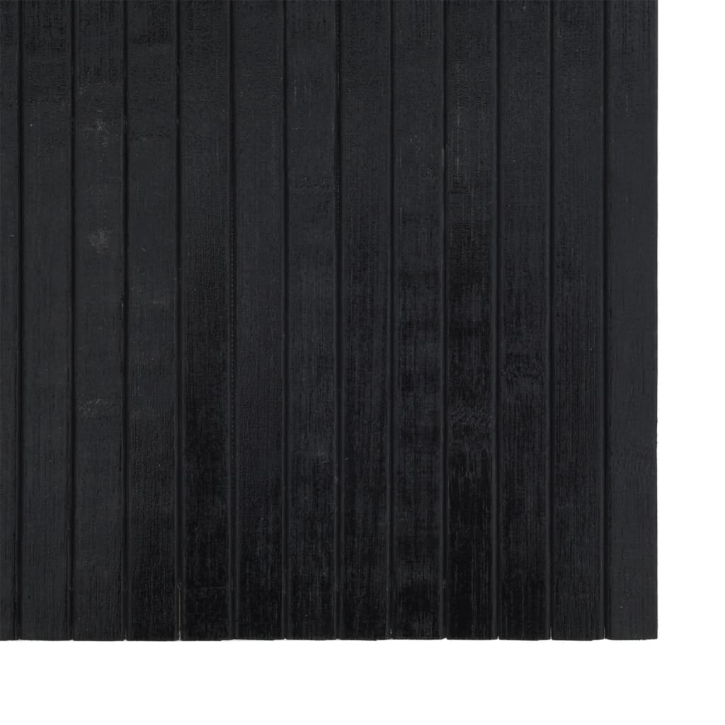 gulvtæppe 70x100 cm rektangulært bambus sort