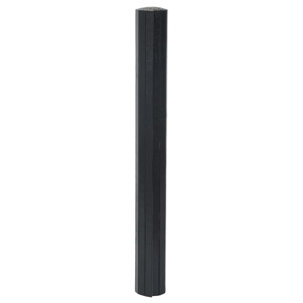 gulvtæppe 70x200 cm rektangulær bambus sort