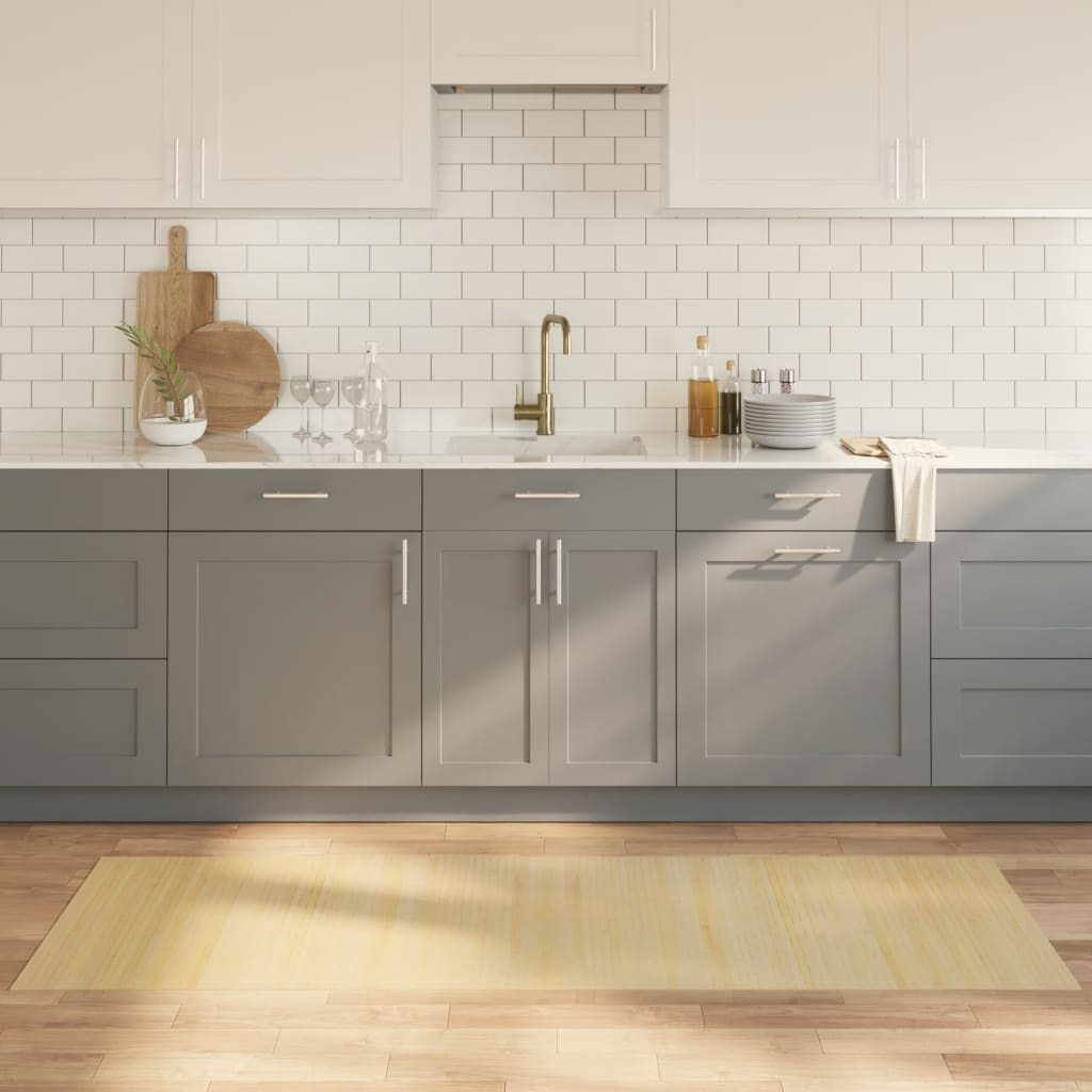 gulvtæppe 70x200 cm rektangulær bambus lys naturfarvet billede