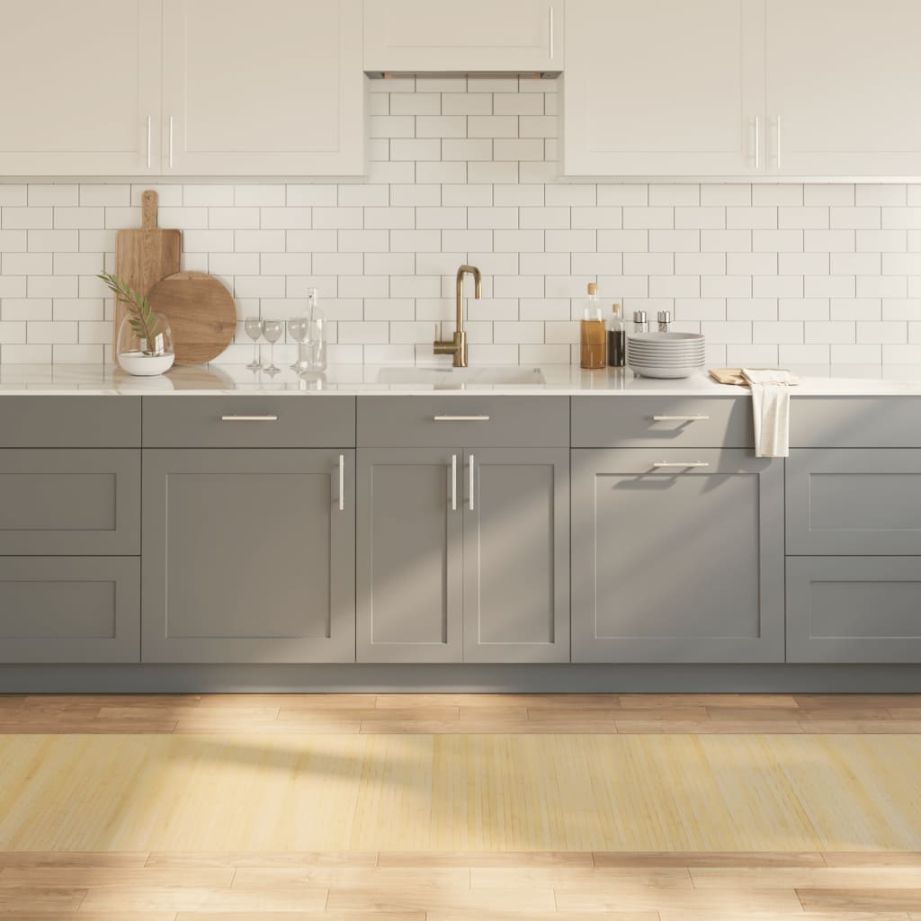 gulvtæppe 70x300 cm rektangulær bambus lys naturfarvet billede
