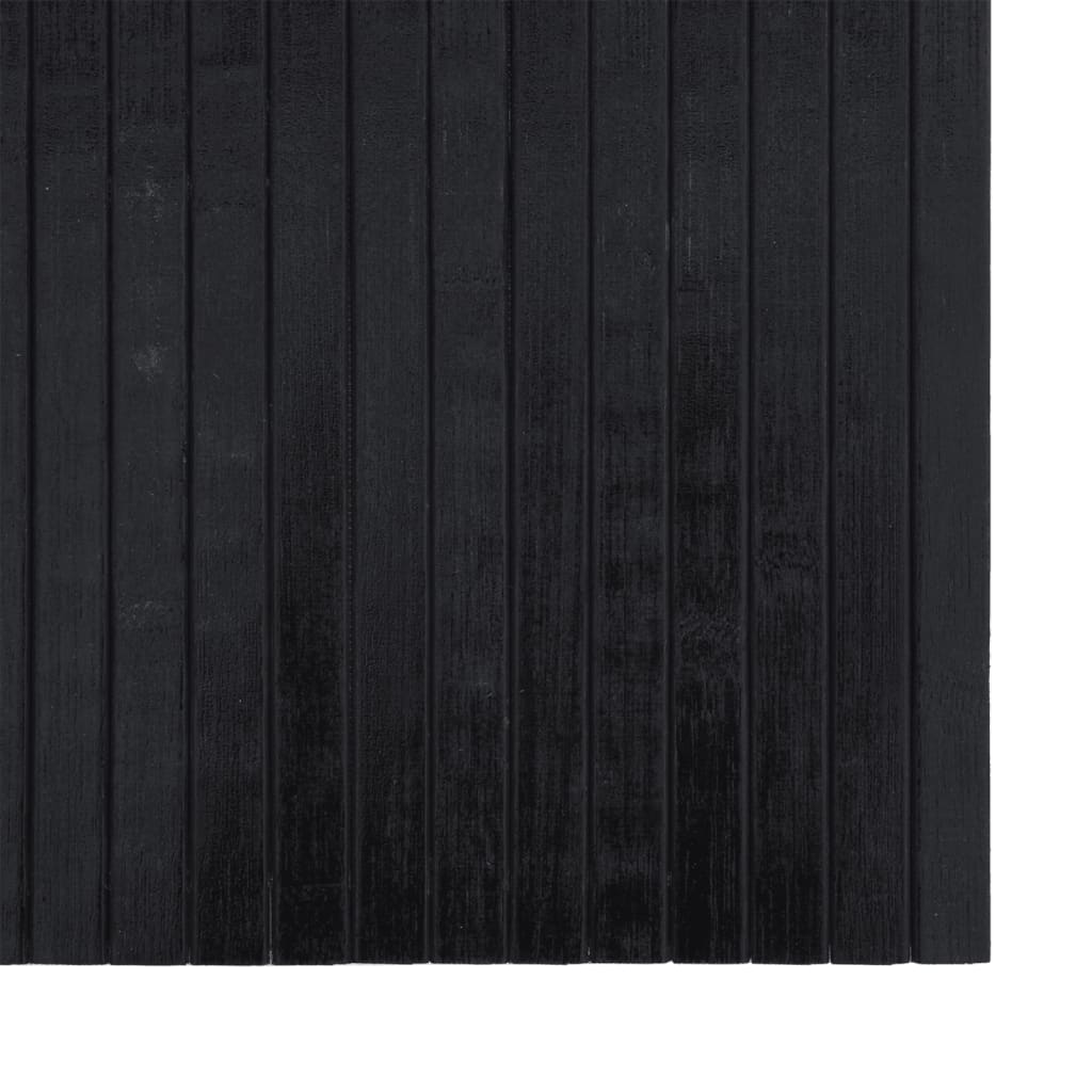 gulvtæppe 70x400 cm rektangulær bambus sort