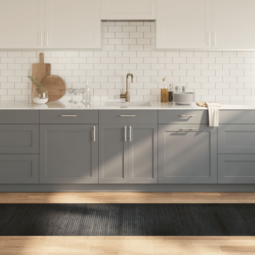 gulvtæppe 70x500 cm rektangulær bambus grå