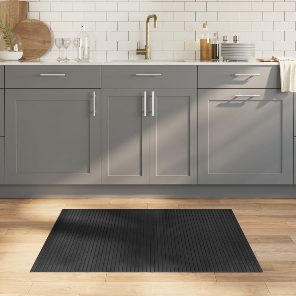 Gulvtæppe i bambus 80 × 100 cm - rektangulært, grå