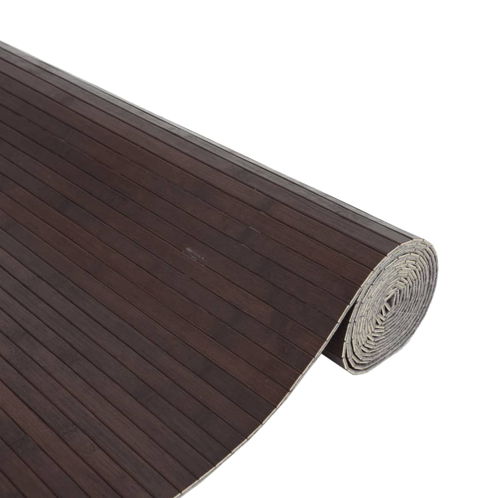 gulvtæppe 80x100 cm rektangulær bambus mørkebrun