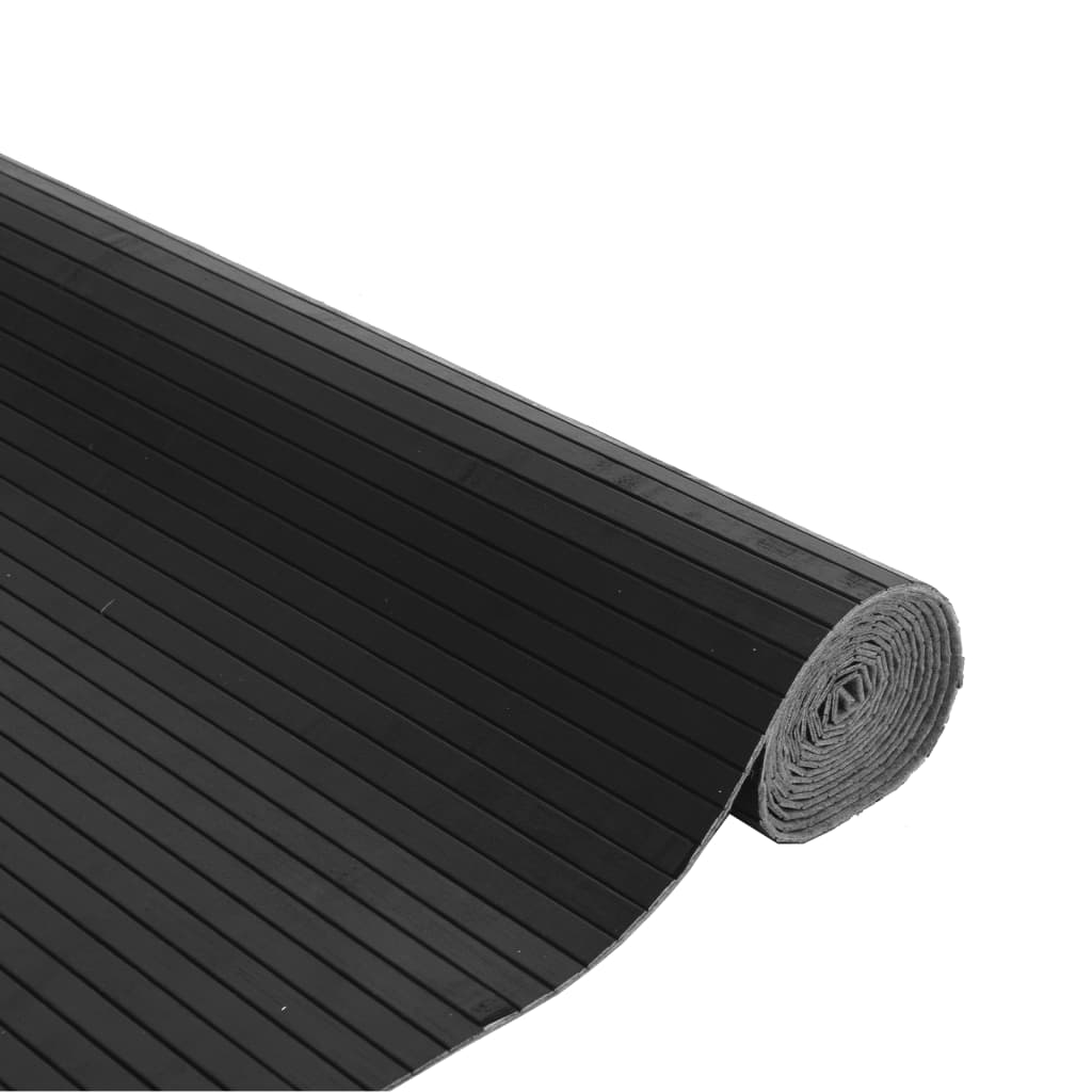 gulvtæppe 80x300 cm rektangulær bambus grå