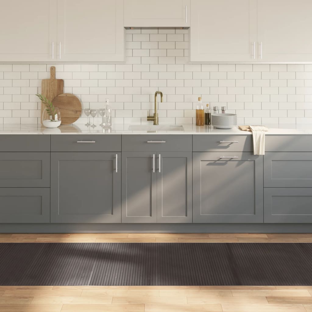 gulvtæppe 80x300 cm rektangulær bambus mørkebrun