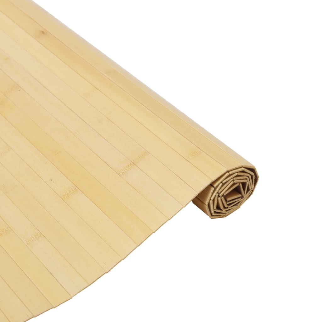 gulvtæppe 80x400 cm rektangulær bambus lys naturfarvet
