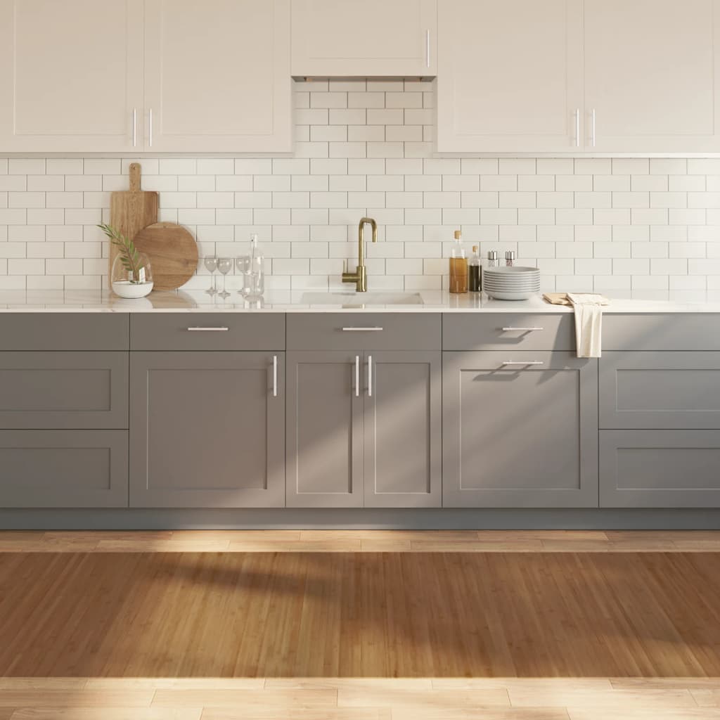 gulvtæppe 100x300 cm rektangulær bambus brun billede