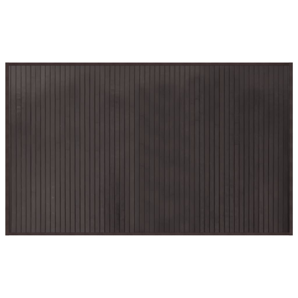 gulvtæppe 60x100 cm rektangulær bambus mørkebrun