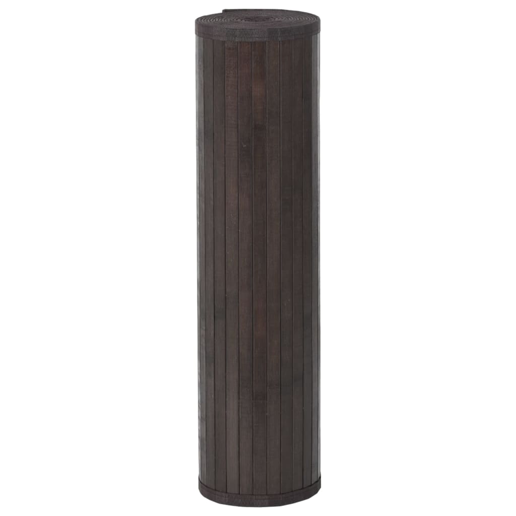 gulvtæppe 60x100 cm rektangulær bambus mørkebrun