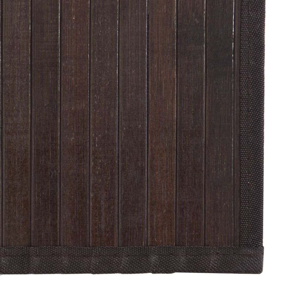 gulvtæppe 60x100 cm rektangulær bambus mørkebrun