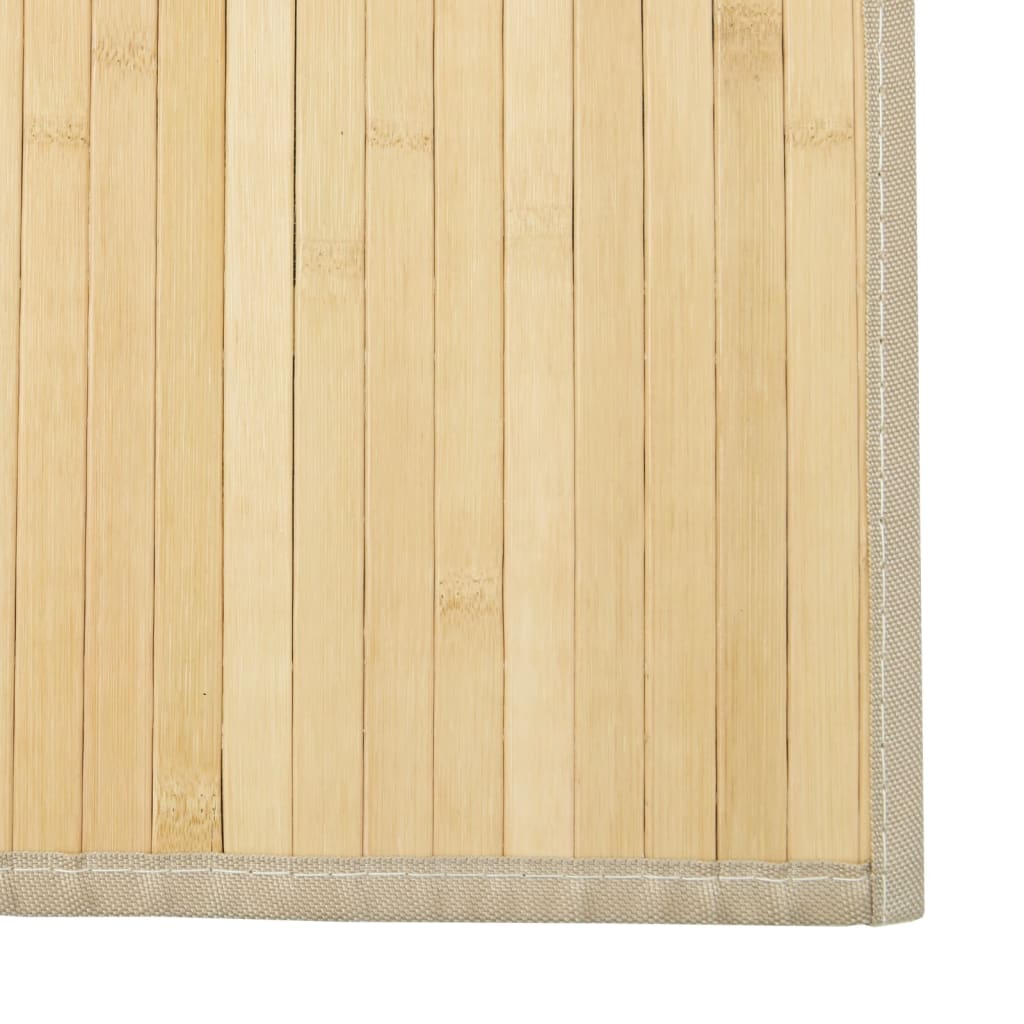gulvtæppe 60x200 cm rektangulær bambus lys naturfarvet