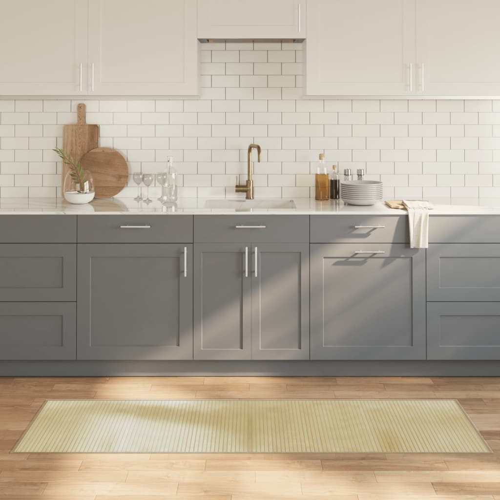 gulvtæppe 60x200 cm rektangulær bambus lys naturfarvet billede
